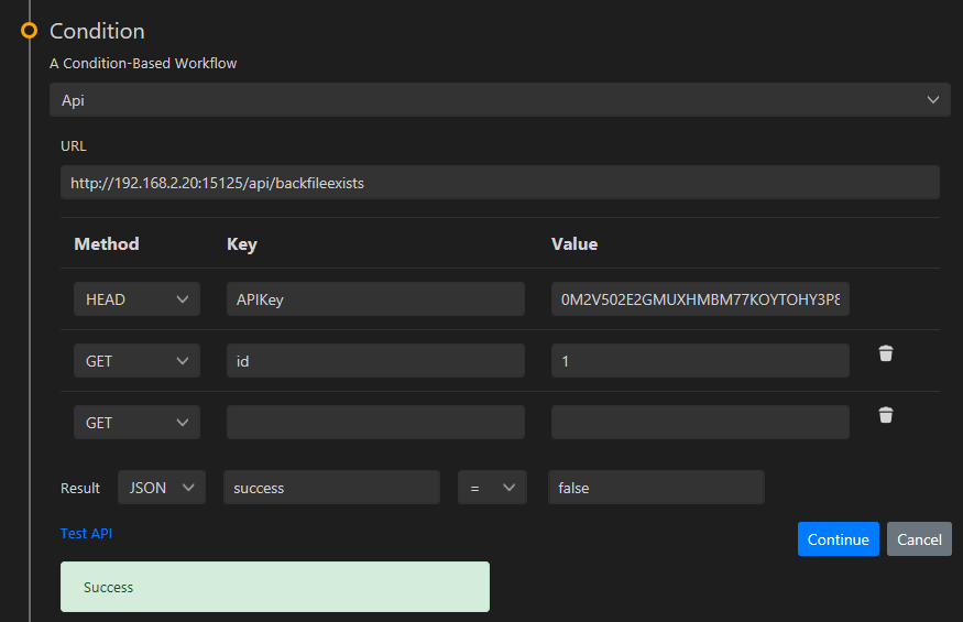 Output Messenger API Configuration in Condition-Based Workflow